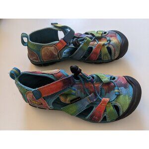 KEEN Newport Tie Dye Rainbow Waterproof Sandals Kids Size 3 Water Shoes Summer